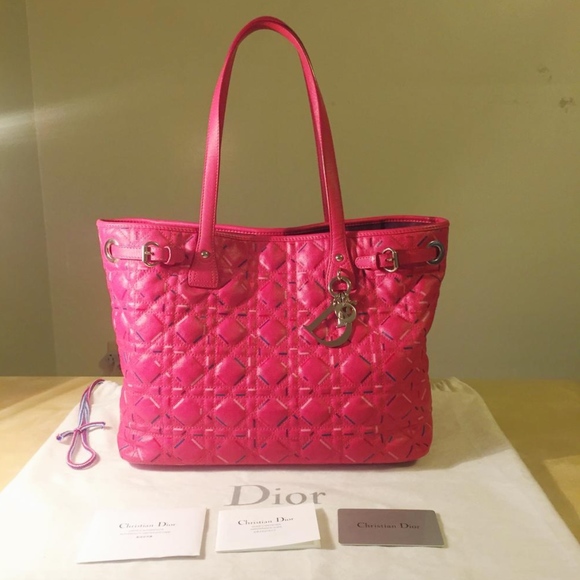 CHRISTIAN DIOR RARE DIOR PINK TOTE - Picture 1 of 7